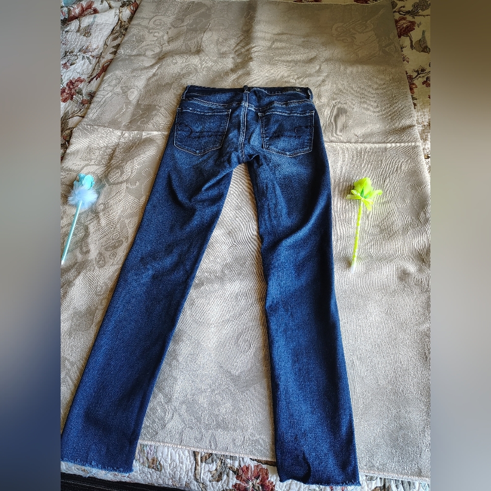 American Eagle Outfitters Dark Blue Straight Leg Jeans - Picture 2 of 5